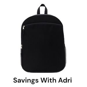 16-inch Solid Black Backpack With Padded Back